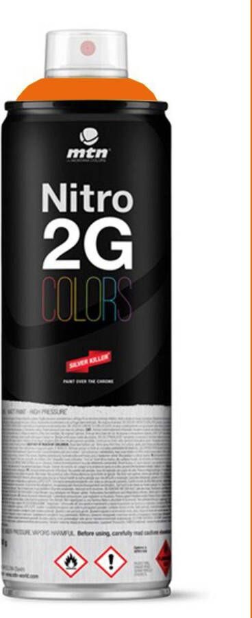 Montana Colors MTN Nitro 2G Mat Oranje Spuitbus 500ml extreem hoge dekkracht