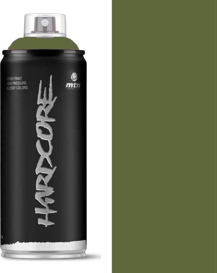 Montana Colors MTN Olijfgroene spuitverf 400ml hoge druk en glans afwerking