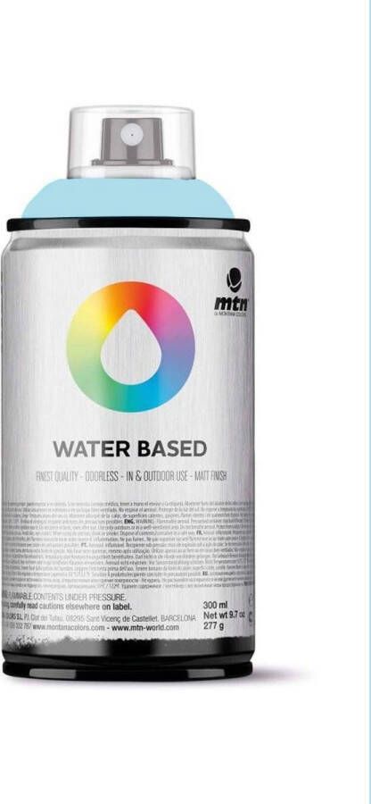 Montana Colors MTN Pastel phthaloblauw waterbasis spuitverf 300ml lage druk en matte afwerking