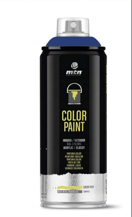 Montana Colors MTN PRO Color Paint – RAL-5002 Ultramarine Blue Spuitverf – 400ml