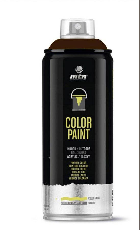 Montana Colors MTN PRO Color Paint – RAL-8016 Mahogany Brown Spuitverf – 400ml