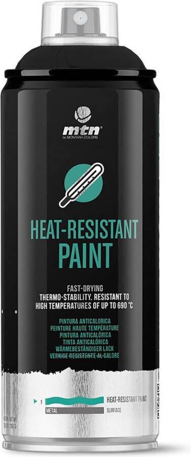 Montana Colors MTN PRO Heat-Resistant Paint zwart Hittebestendige Spuitverf