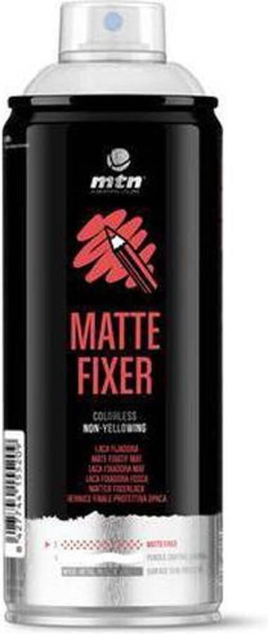 Montana Colors MTN Pro Matte Fixer 400ml Transparante matte lak Beschermlaag voor artistieke doeleinden (pastel houtskool potlood grafiet waterkleur)