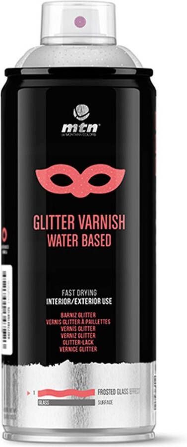 Montana Colors MTN Pro Zilveren Glitter Spray – 400ml op waterbasis