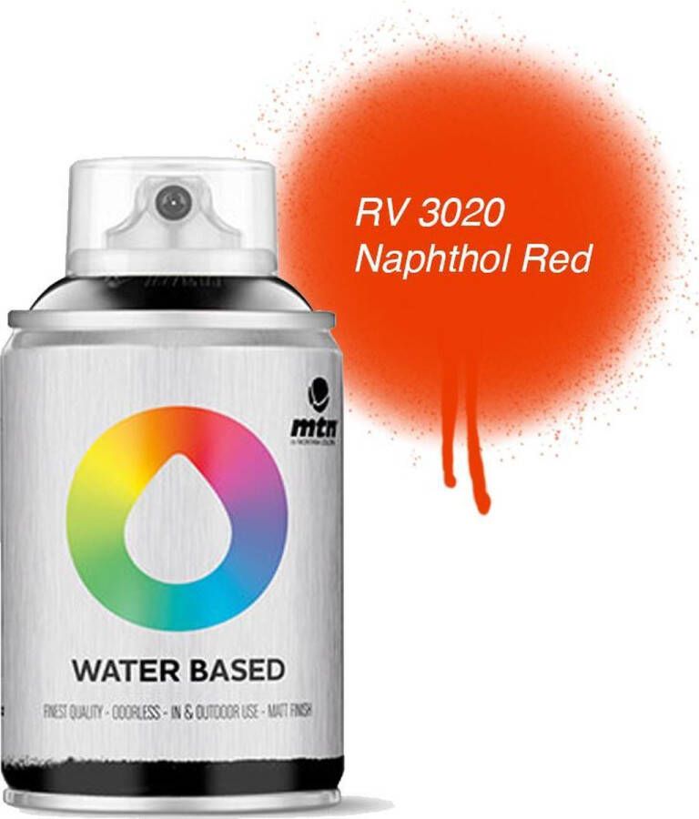 Montana Colors MTN Rode Waterbasis Spuitverf 100ml graffiti spray-paint geschikt voor kinderen
