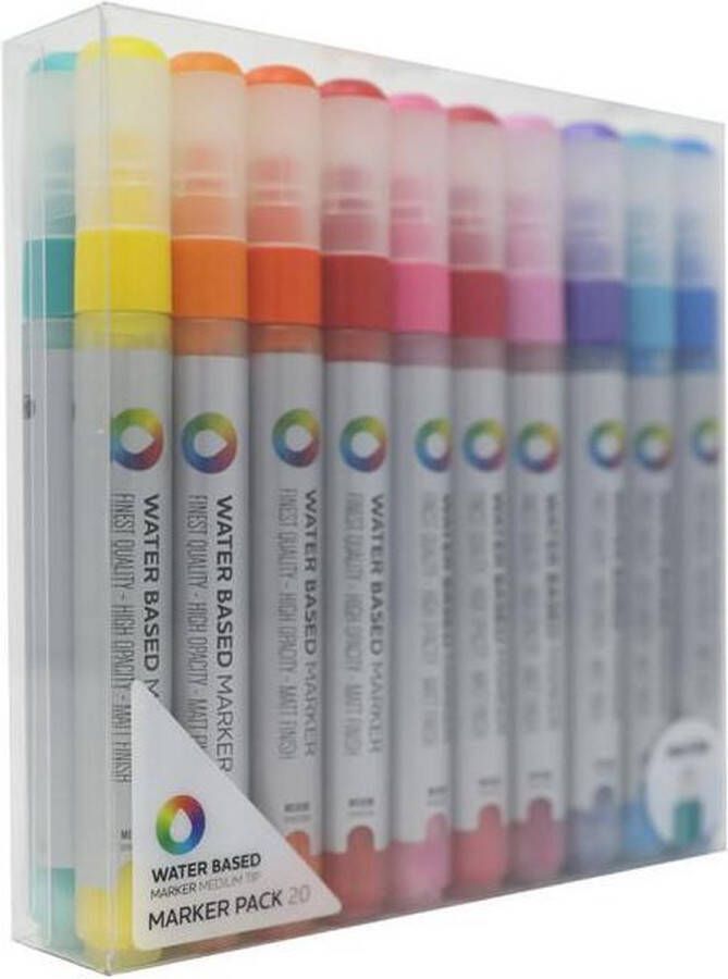 Montana Colors MTN Water Based verf marker pakket 5mm Waterverf stiften met 20 verschillende kleuren
