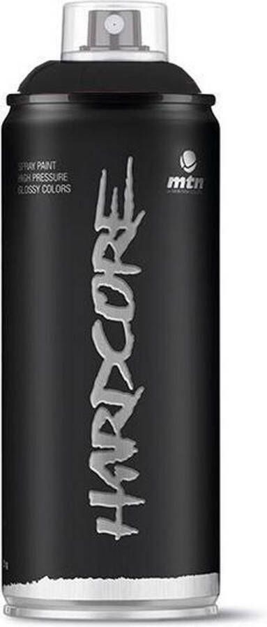 Montana Colors MTN Zwarte spuitverf 400ml hoge druk en glans afwerking