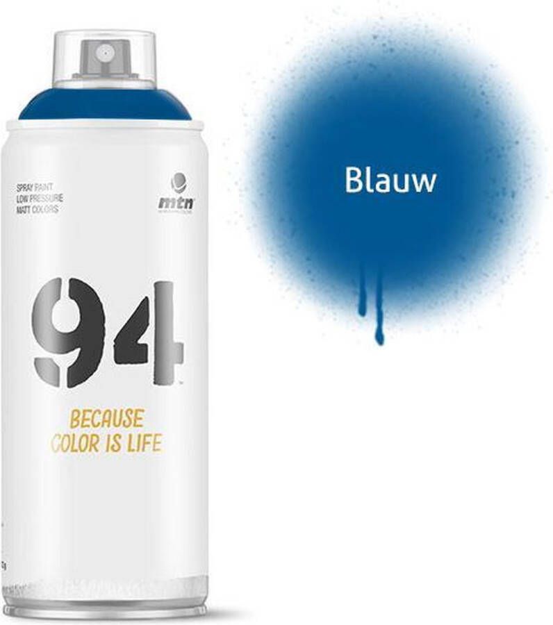 Montana Colors MTN94 Blauwe spuitverf 400ml lage druk en matte afwerking