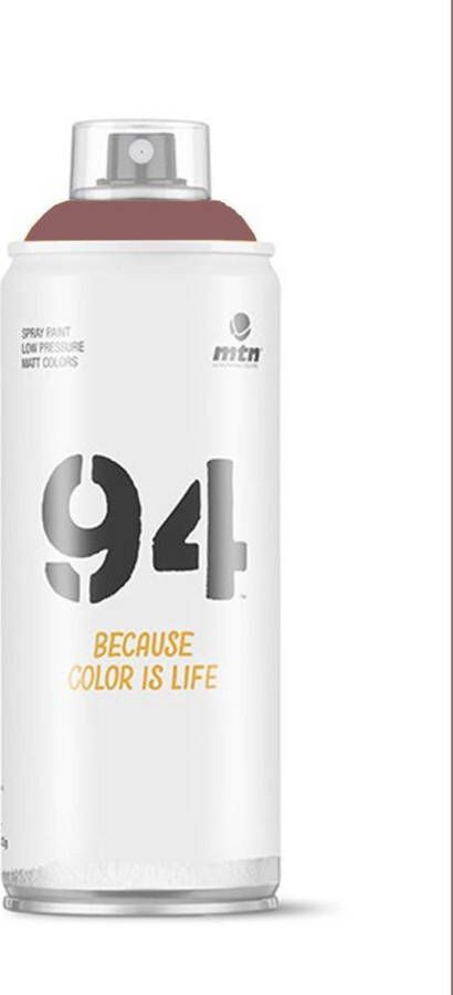 Montana Colors MTN94 Scarlet Bruine spuitverf 400ml lage druk en matte afwerking