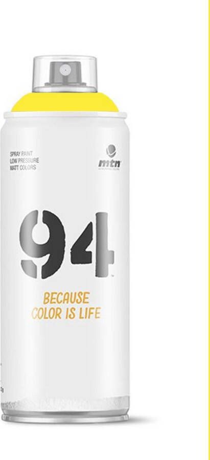 Montana Colors MTN94 Sulfur Gele spuitverf 400ml lage druk en matte afwerking