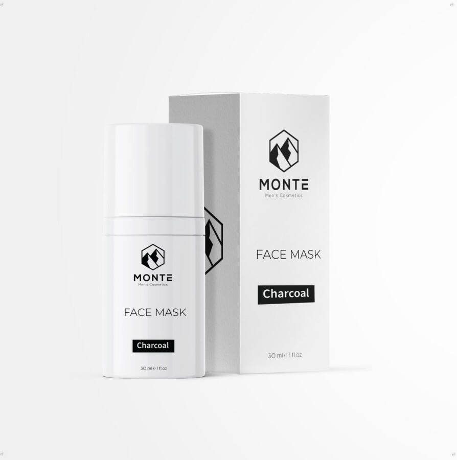 Monte Men's Cosmetics MONTE Face Mask Charcoal 30ml Gezichtsmasker Houtskool Detox Verzorgend Verzachtend Gezicht Normale en gevoelige huid Gezichtsverzorging Man en Vrouw
