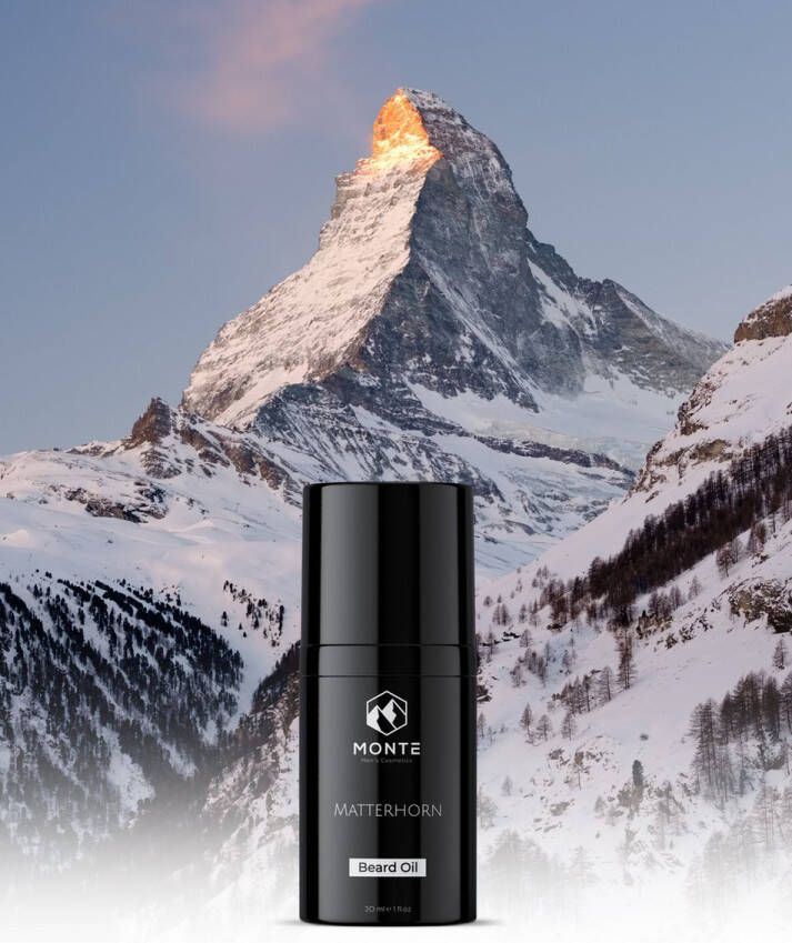 Monte Men's Cosmetics *ACTIE* MONTE Matterhorn Baardolie 30ml Verzorgend en Voedend voor de Baard Subtiele fris-citrusachtige geur