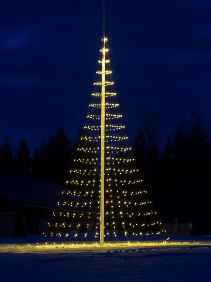 Montejaur Vlaggenmast Kerstboom Verlichting- 4 meter 312 LED Warm Wit