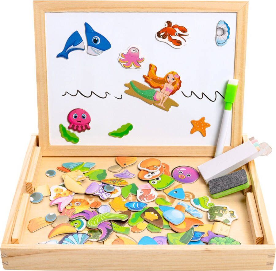 MontiPlay Magnetisch Speelgoed Dolfijnen Magneet Boek Krijtbord Kinderen Magnetibook Magneet Speelgoed Tekenbord Montessori Sensorisch Busy Board Speelgoed voor onderweg Speelgoed voor in de auto Speelgoed voor op Reis