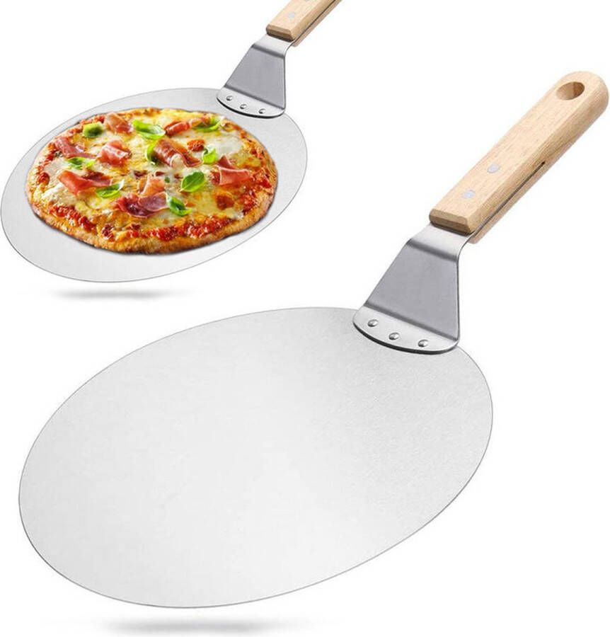 Montzys Pizzaschep RVS 30cm Keuken Accessoires Keukengerei Pizzasteen Geschikt voor BBQ en Oven