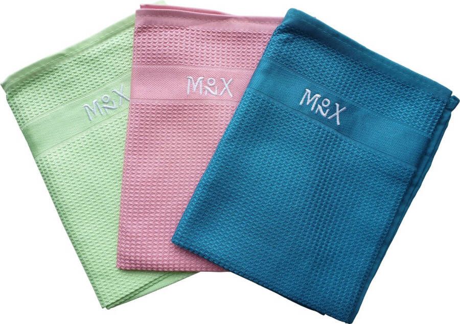 Monx Microvezeldoekjes Microvezel Handdoek Schoonmaakdoekjes Reinigingsdoekjes Raamdoeken 3 Stuks 40x60cm