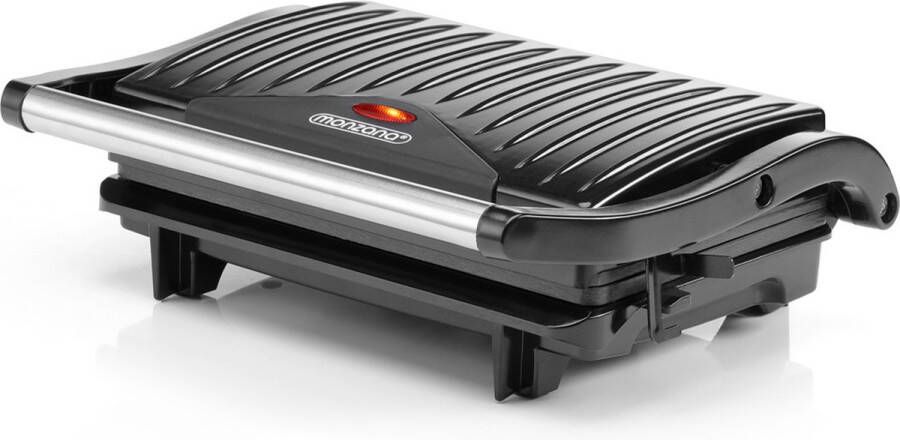 Monzana Contactgrill 750W Anti Aanbaklaag 27x21 5x8 5cm Zwart