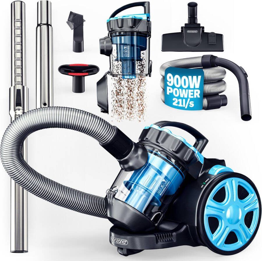 Monzana Cyclon Stofzuiger -Zakloos 700W HEPA Filter Blauw