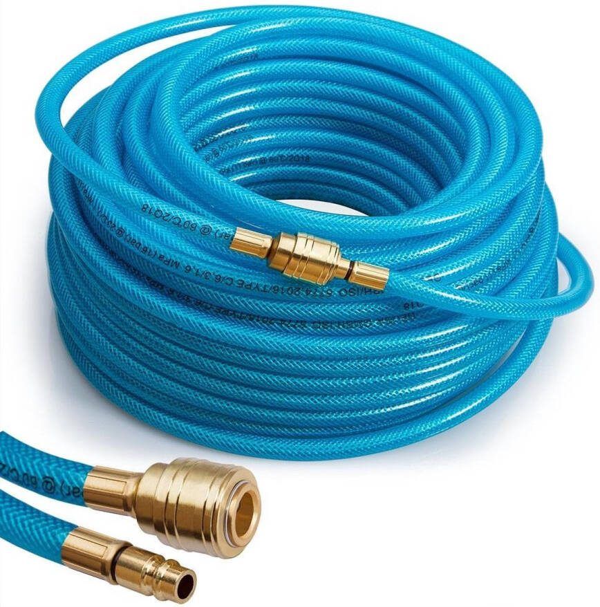 Monzana Deuba Persluchtslang 30m 15bar – Snelkoppeling 1 4-Aansluiting Pvc