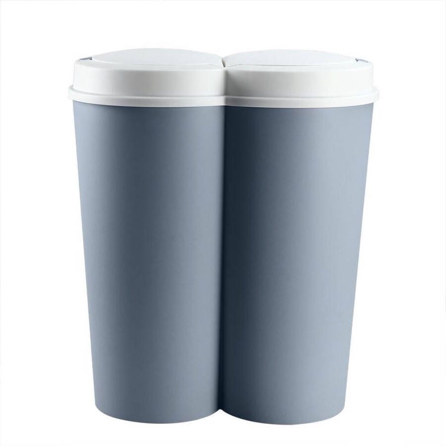 Monzana Dubbele vuilnisbak blauw prullenbak 2 x 25 liter