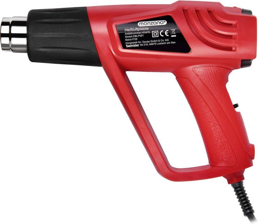 Monzana Heteluchtpistool 2000 W Incl. Koffer & 4 Mondstukken