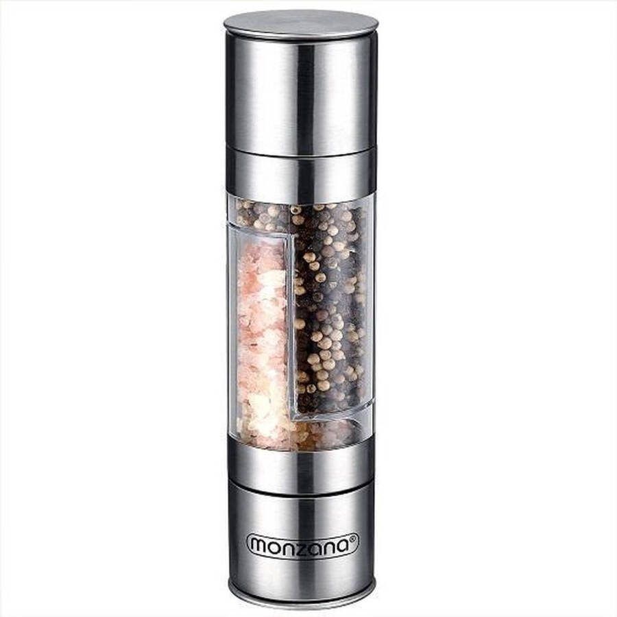 Monzana Peper en Zoutmolen Set – Roestvrij staal Acrylglas – Zilver
