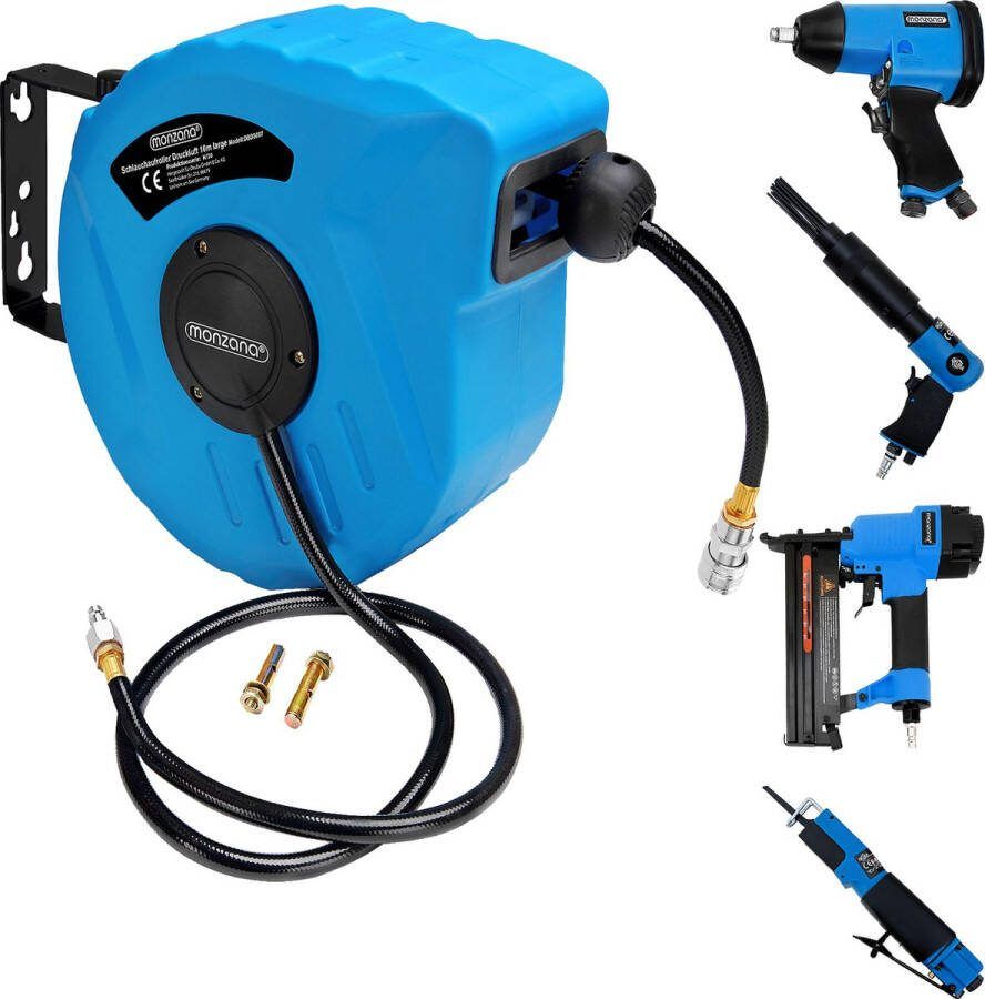 Monzana Persluchtslanghaspel Automatisch 10m 1 4 Slanghaspel Incl. Tacker