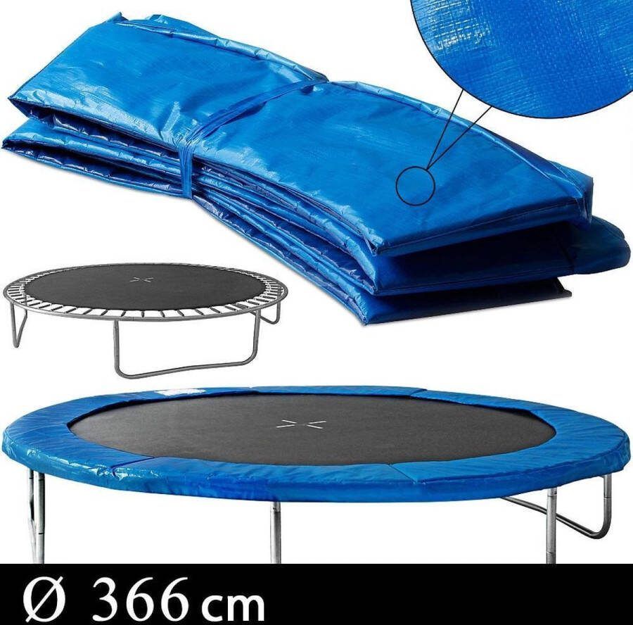 Monzana Trampoline Beschermrand Doorsnede PVC UV Bestendig 366cm Blauw Tuin