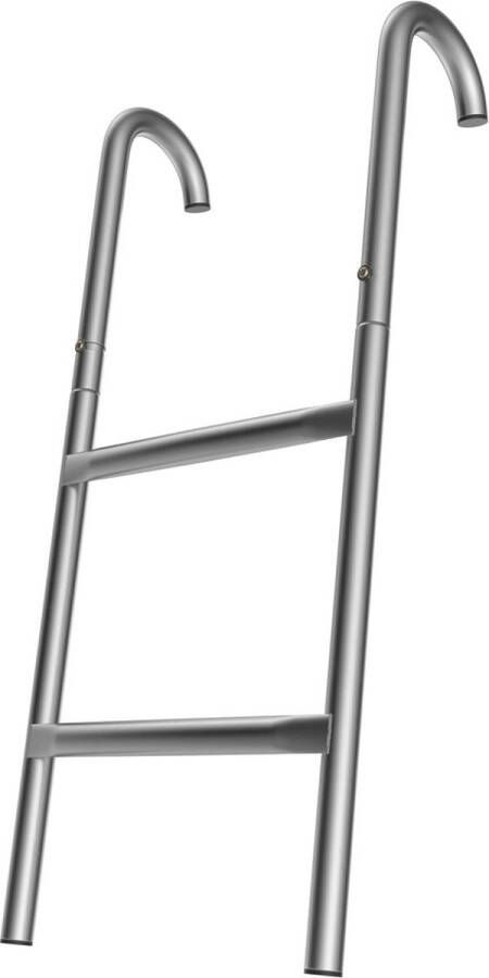 Monzana Trampoline Ladder 66cm 2 treden UV-Bestendig Zilver