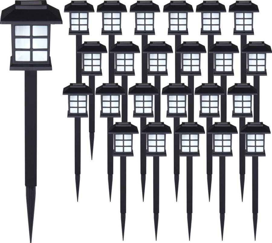 Monzana Tuinlamp – Set van 24 Zonne energie 8 6x8x6x38cm Zwart