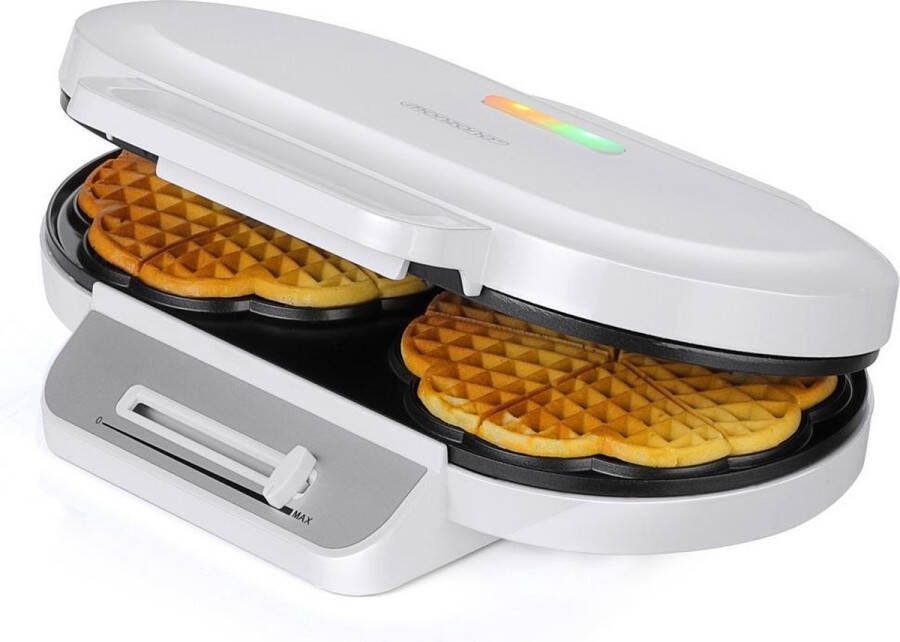 Monzana wafelijzer 1200W 31 5x23x7 5cm hartjesvorm Wit