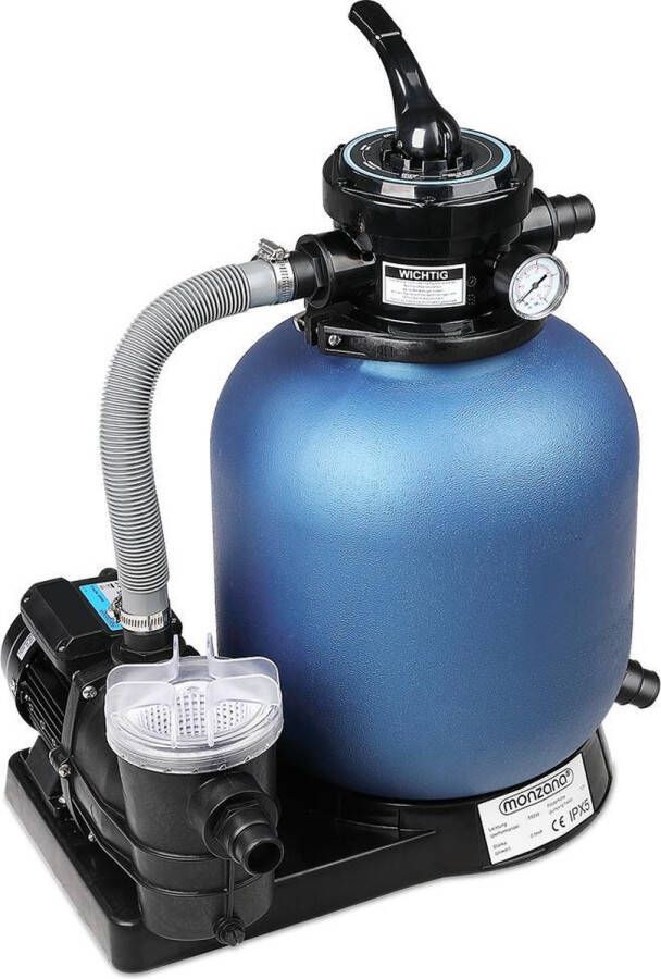 Monzana Zandfiltersysteem 11.000 l uur Voorfilter 30l tank+700 g Filter Ballen Zwembad