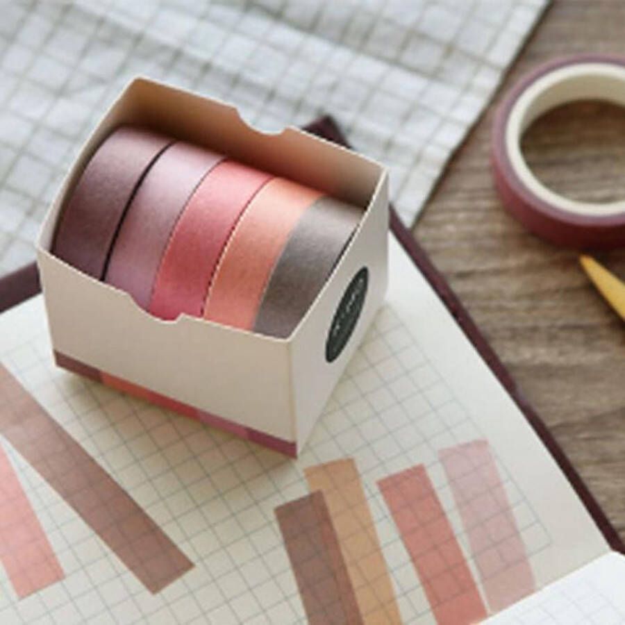 Set van 5 Rolletjes Washi Tape Cherry Blossom Masking Tape Papier en Knutselen