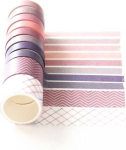 Moodadventures Washi Tape Set van 10 Rollen Pink and Purple Pastel