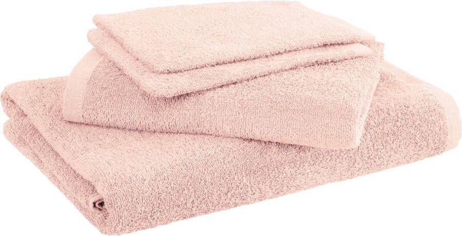 Moodit Badlinnen Troy Pearl Pink 2 washandjes + 1 handdoek + 1 douchelaken