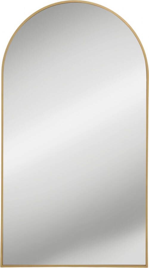 Moodliving Grote Passpiegel Ovaal Goud Metaal Spiegel Hangspiegel Wandspiegel 180x100 cm