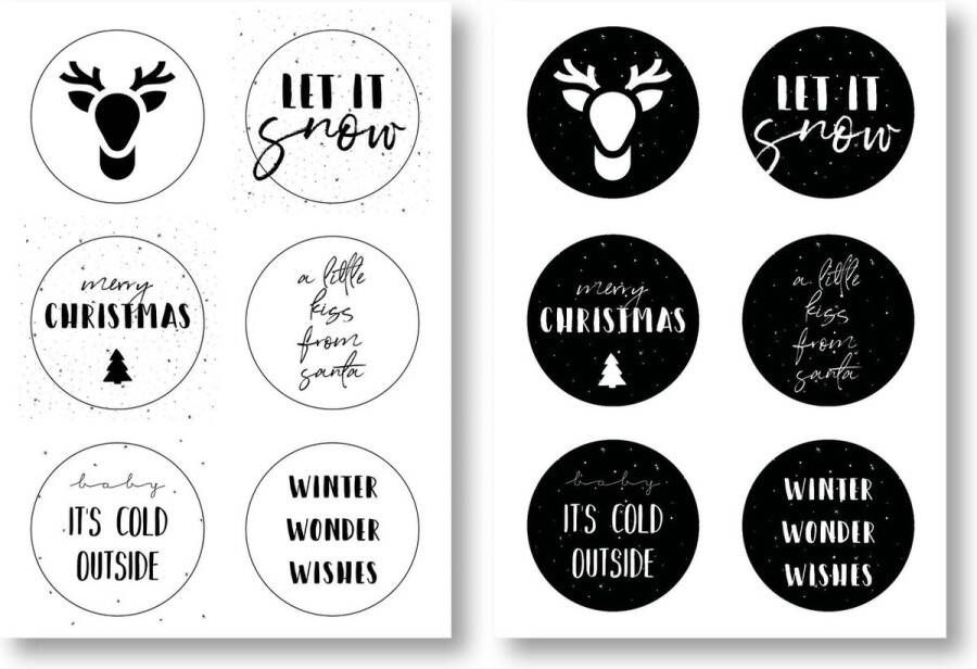 MOODZ design Stickers Kerst stickers Stickervel 12 stickers Kerstmis