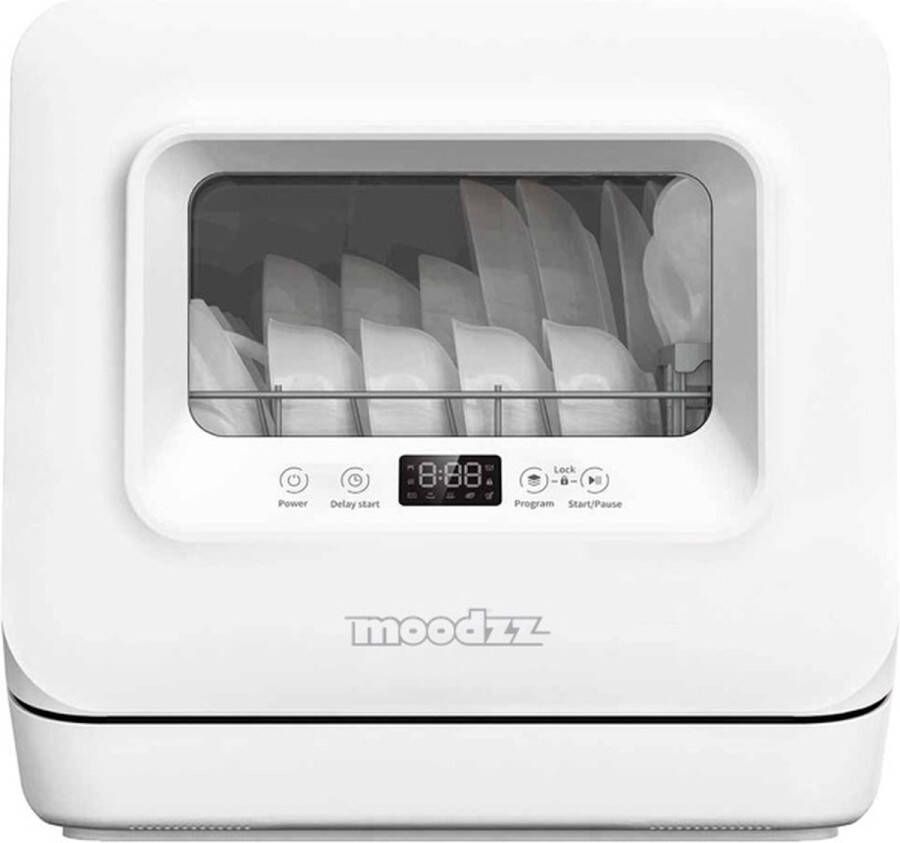 Moodzz mz-2301 mini vaatwasser voor 3 couverts met waterreservoir en led-display