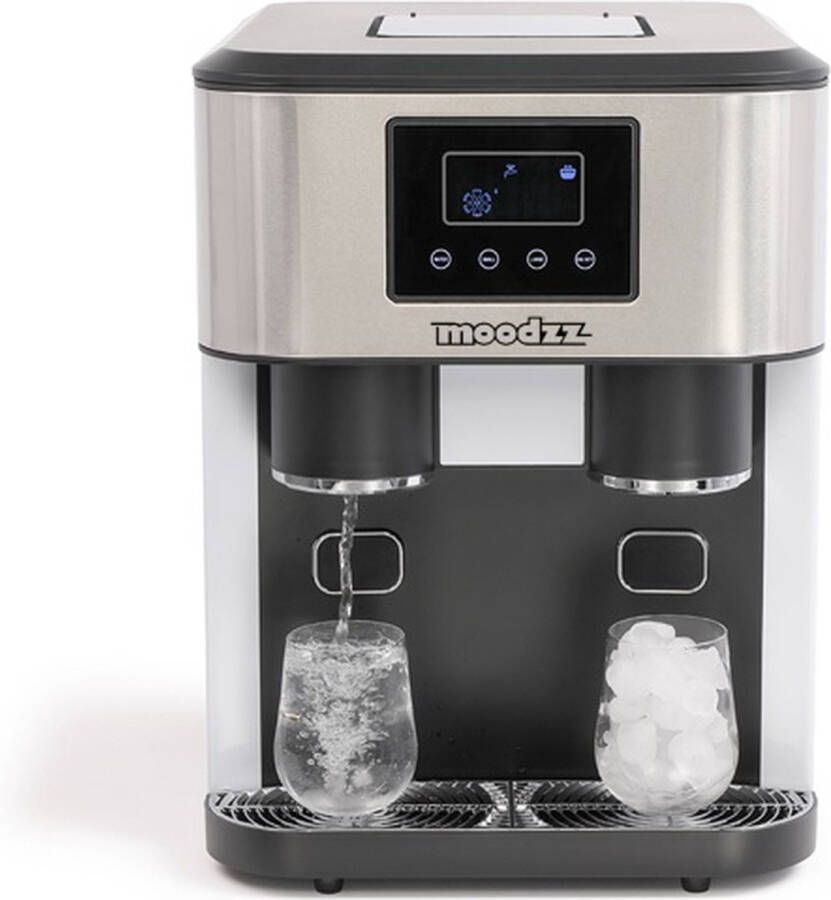MOODZZ MZ-2302 IJsblokjesmachine en Waterdispenser ijsblokjes crushed ice gekoeld water