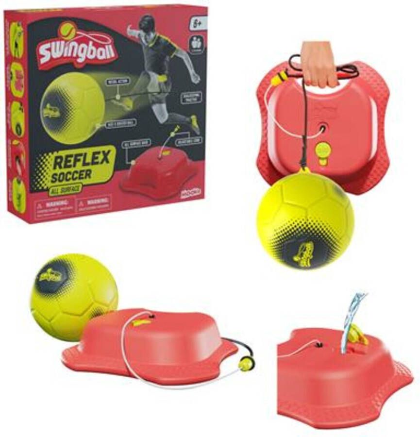 Mookie Swingball Reflex Voetbaltrainer met All Surface Basis Rood Geel