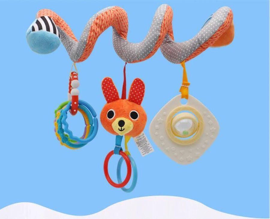 MOONBIFFY Kinderwagen Opknoping Rammelaars-ledikant rammelaars- Oranje grijs mobil speelgoed