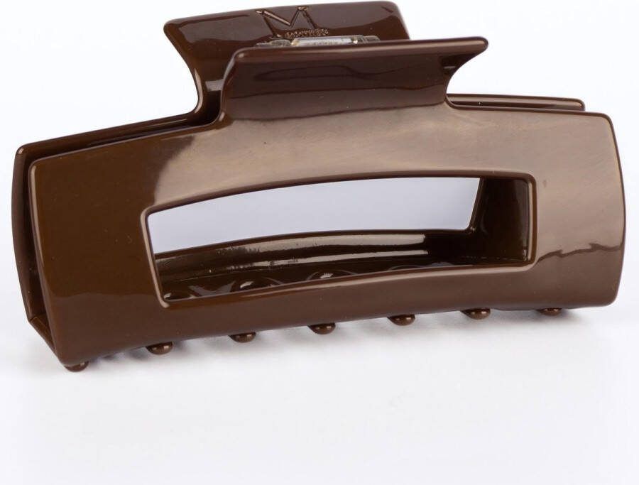 MOONIE'S Maddy haarklem in Dark Hazelnut Bruin 8.5 cm Haarklemmen Haaraccessoires Acetaat