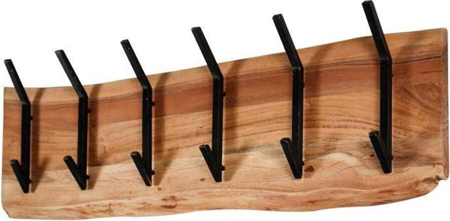 LifestyleFurn Kapstok Elliott Acacia met 2 x 6 haken Massief acacia naturel