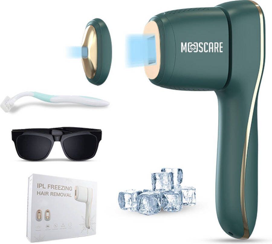 Mooscare – IPL Laser Ontharingsapparaat Haarverwijderaar – Laserontharing – Lichtontharingsapparaat Vrouwen – Mannen Inclusief GRATIS beschermbril & scheermes Groen