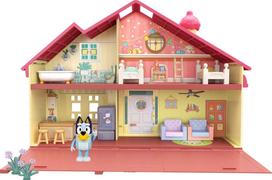 Moose Toys BLUEY Speelhuis met 4 kamers en accessoires Speelset