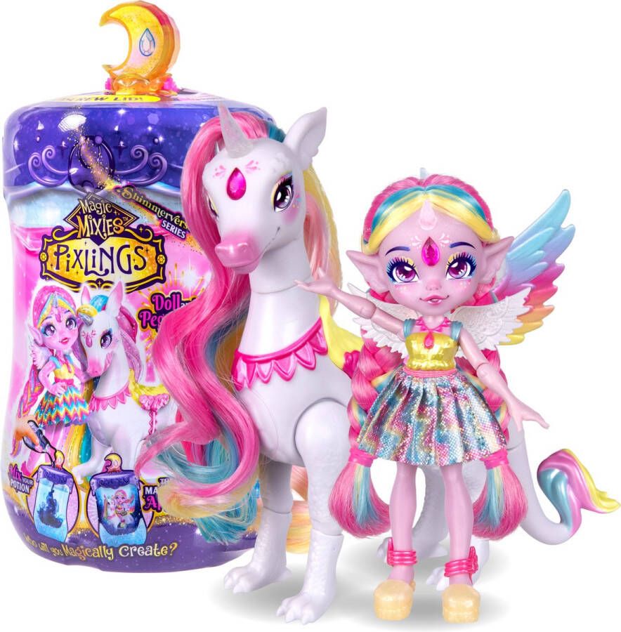 AUCUNE Pixling Unia en Cosmic Doll MAGIC MIXIES Pop en eenhoorn in fles met ingrediënten