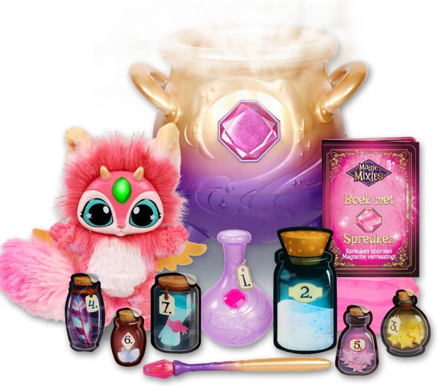 Moose Toys Magic Mixies roze Magische Ketel met échte mist Interactief pluche