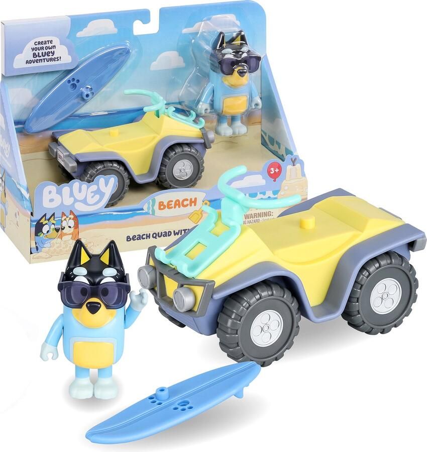 Moose Toys BLUEY Bandit en zijn Strand Quad Speelset