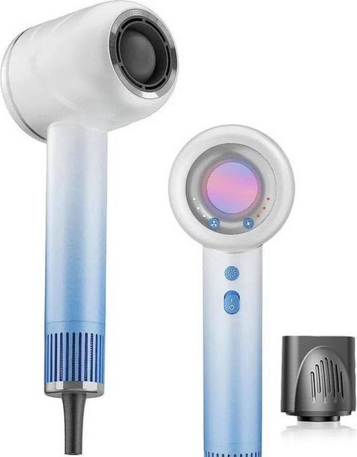 MooSoo H2 Haardroger in Wit Blauw High Speed Ionisch met Soft Nuzzle