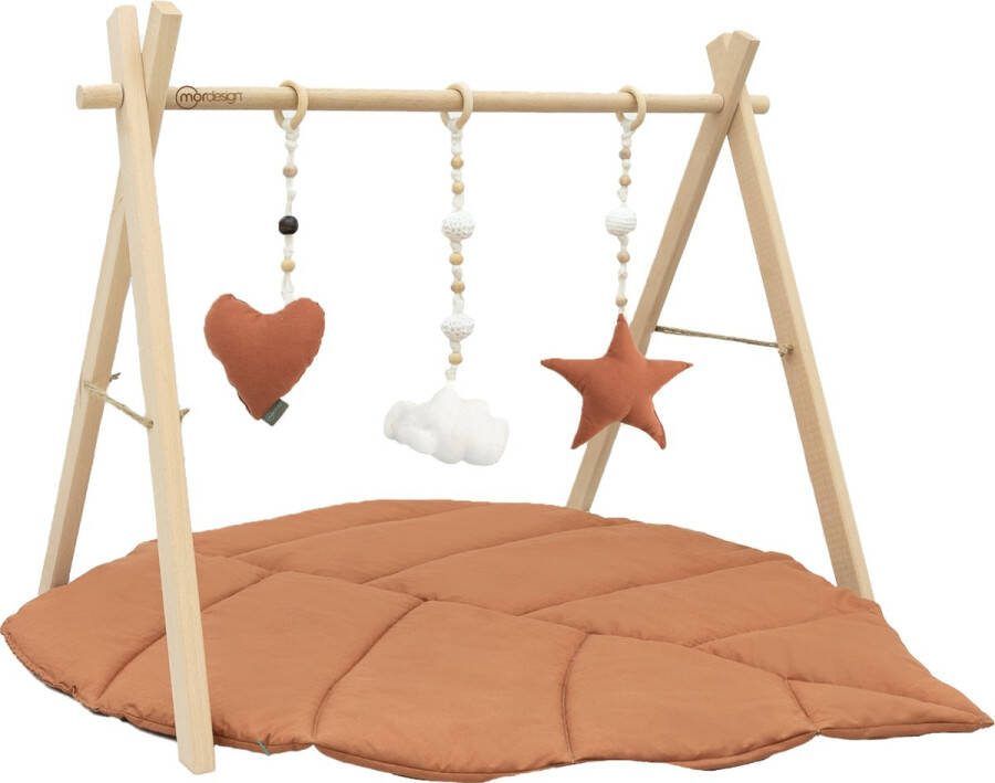 MorDesign Leaf Speelkleed Beige Bruin Babygym 70bx60h cm